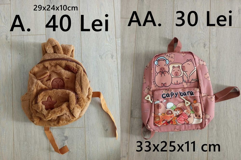 Ghiozdan / rucsac NOU,  Capybara, fotbal, Brainrot, Cinnamoroll, astronaut
