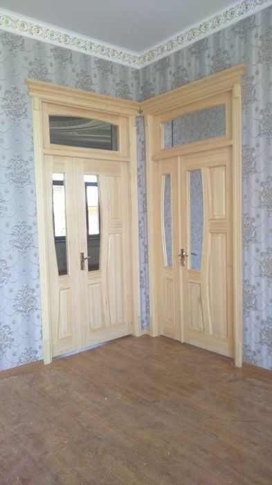 Межкомнатные двери из массива сосны, Рамы из дерева Eshik va derazalar