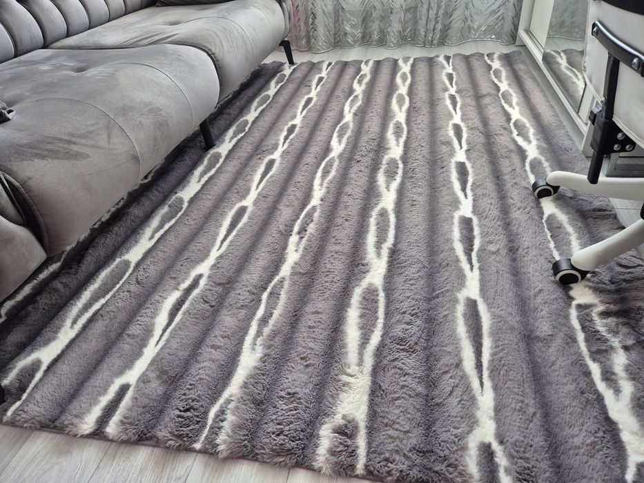 Covor pufos +traversa My waves gri antracit