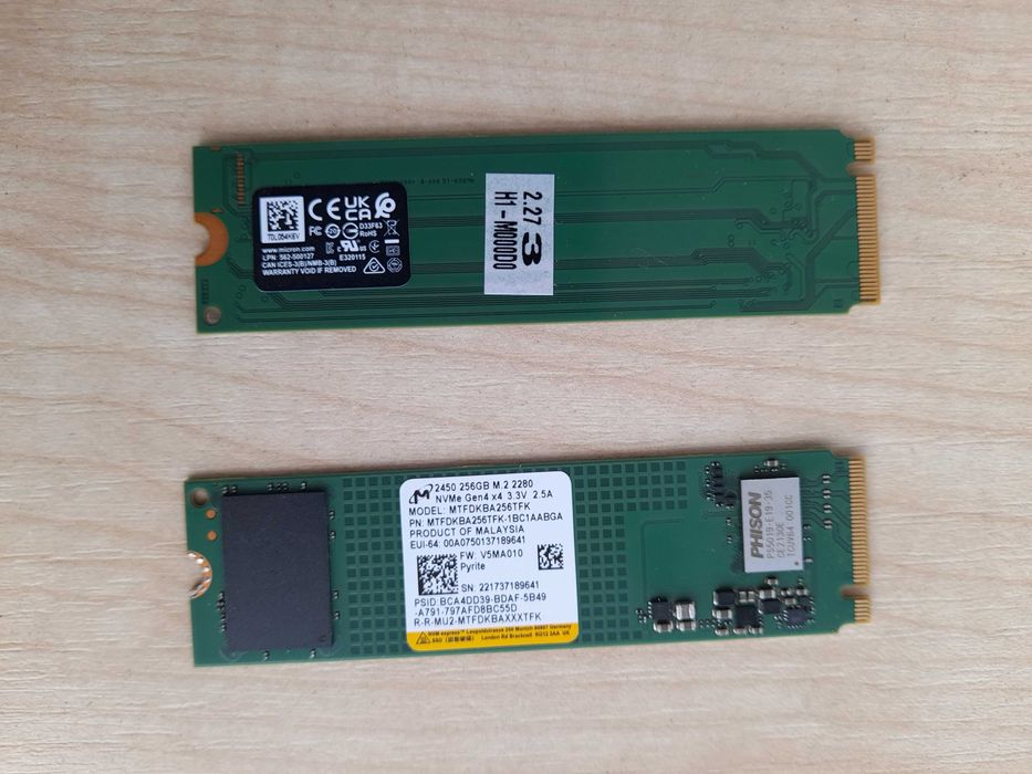 SSD NVMe Micron 2450 256 GB M.2 2280 – NOU -  160 Lei