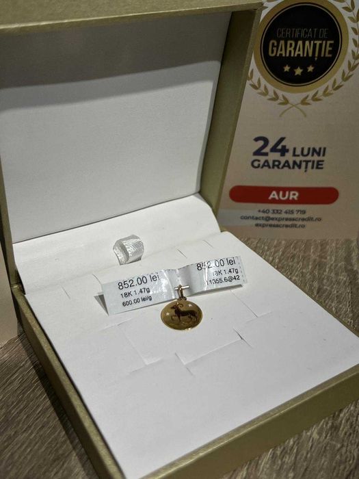 (Ag42) Pandantiv zodiac aur 18k * 2 ani garantie* b11355.6