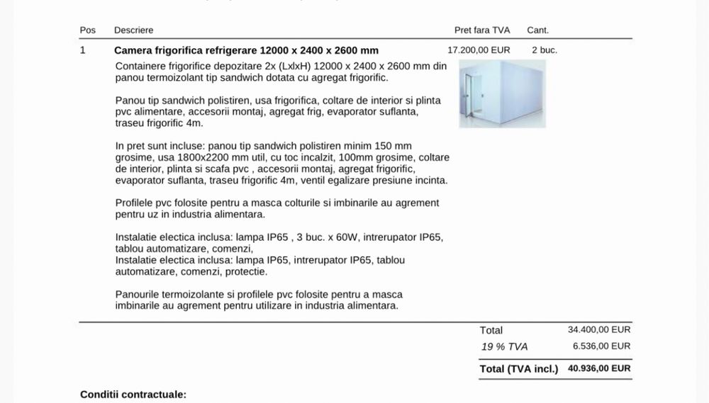 Camera Container frigorific