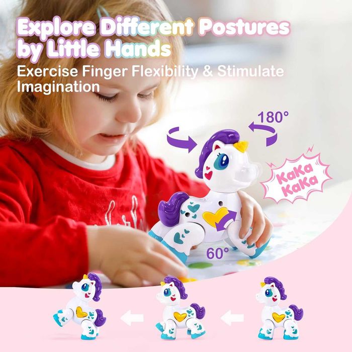 Hahaland  Очарователна играчка еднорог за момичета, за 1 - 2 годишни