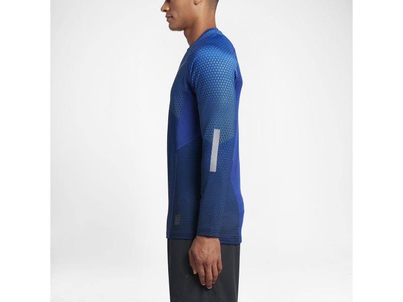 НОВА синя фланела блуза горнище екип NIKE PRO HYPERWARM размер L САЩ