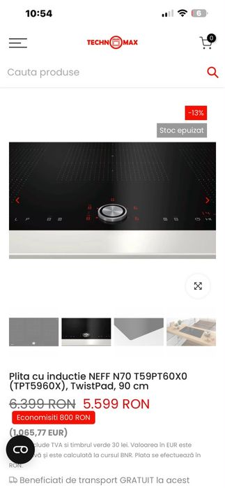 Plita inducție Neff N70 T59PT60x0 TwistPad 90cm
