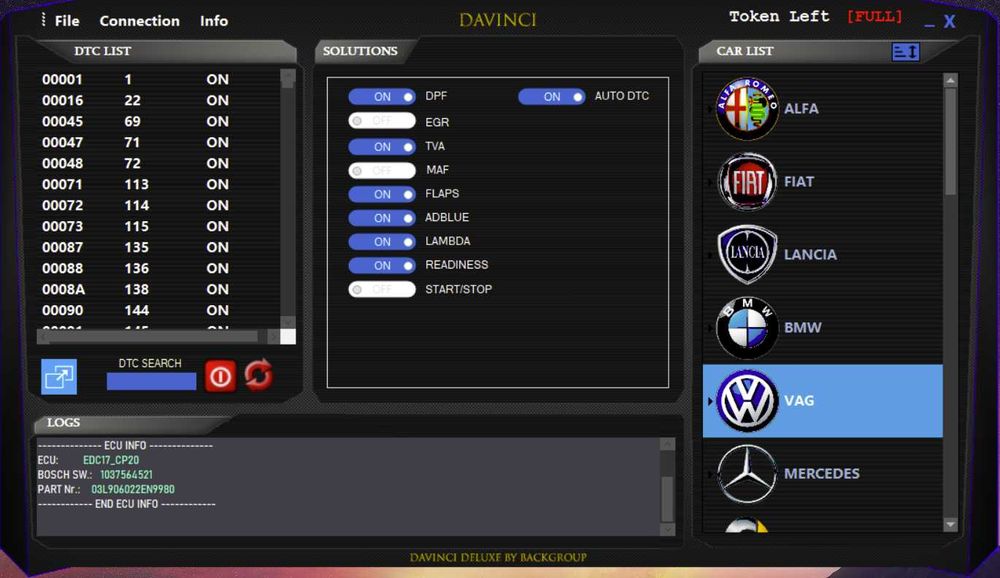 Celtic Database, DaVinci 1.0.35, ETC