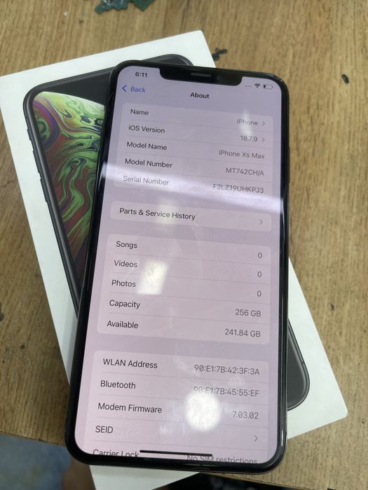 iPhone Xs max 256/dual sim