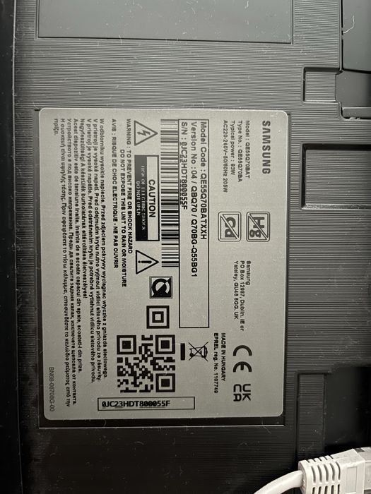 Samsung 55" QLED (QE55Q70B) На запчасти + пульт SolarCell