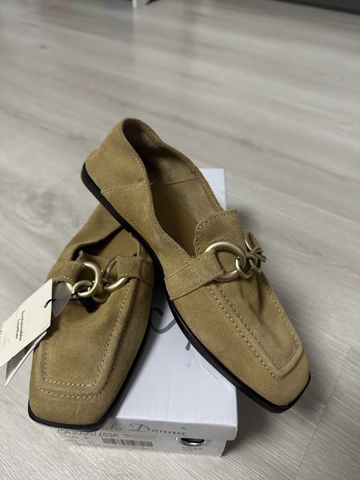 Mocasini Mango din piele întoarsă, cu cataramă, Nr. 36 - 37