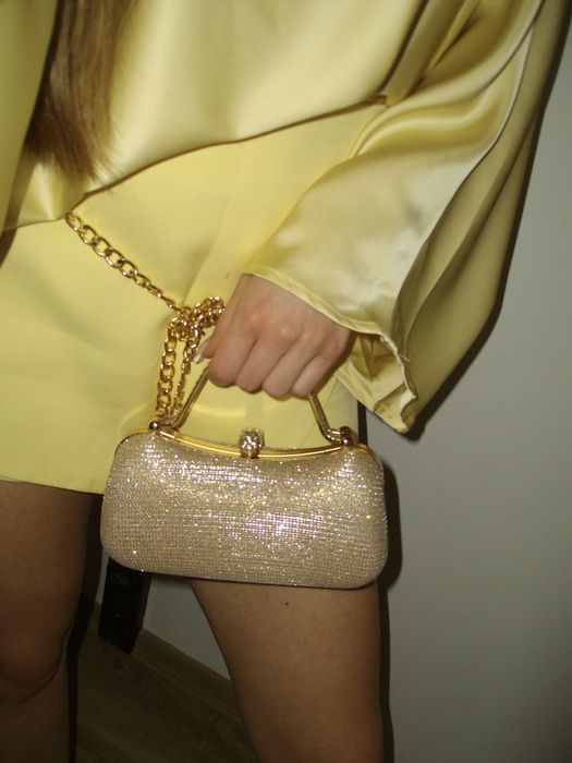 Официална/бална златиста чанта / rose gold
