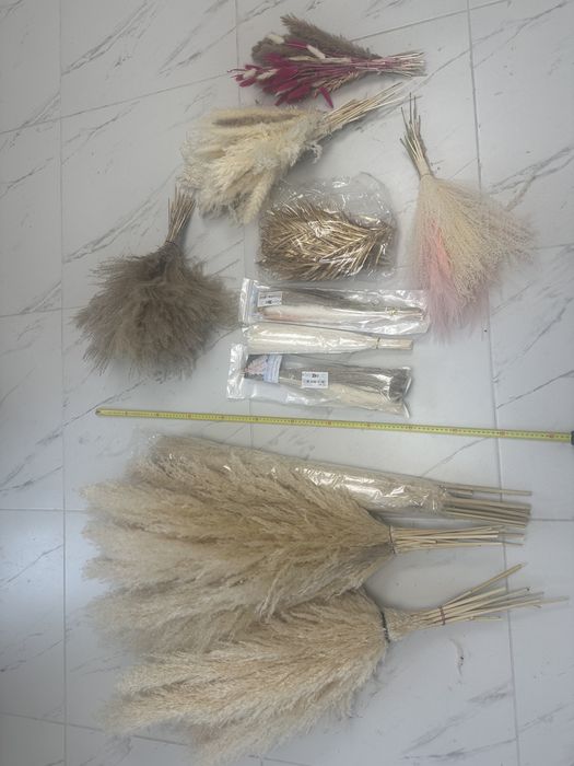 Flori de pampas uscate decoratiuni flori uscate