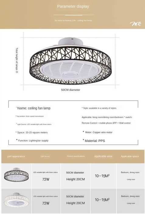 LED Вентилатор с дистанционно