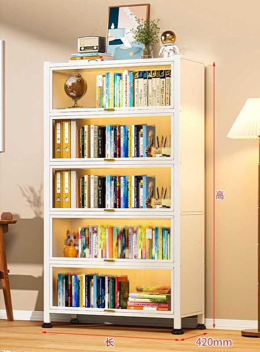 Металлический книжный шкаф— откидные дверцы, экологичное покрытие