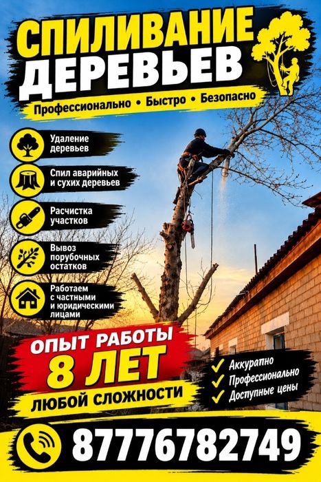 Спил деревьев . Обрезка