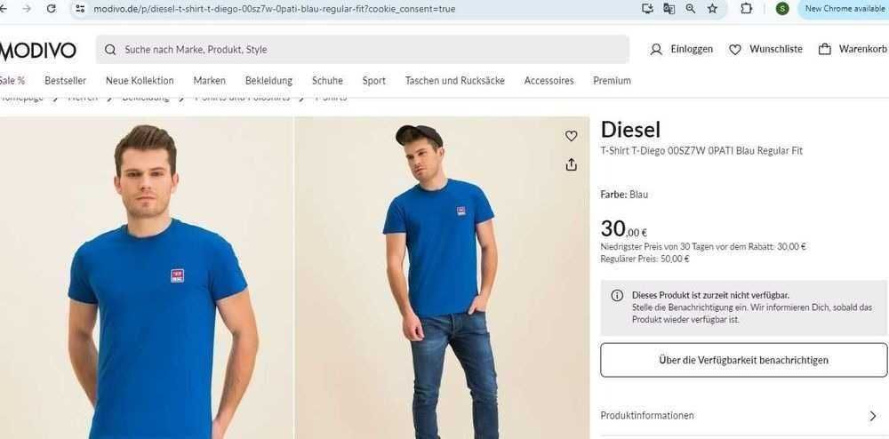 Tricou Diesel - Diego Blue Regular
