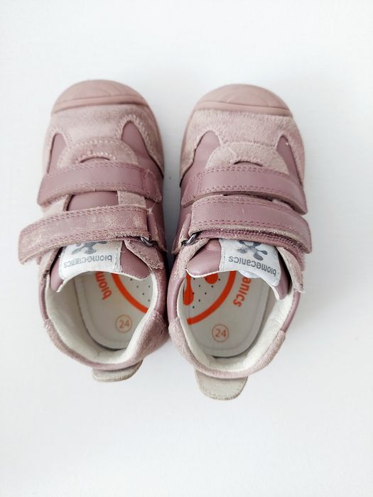 Pantofi fete, din piele naturala, roz prafuit , Biomecanics 24