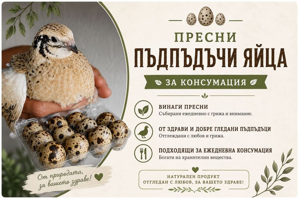 Предлагам пресни пъдпъдъчи яйца