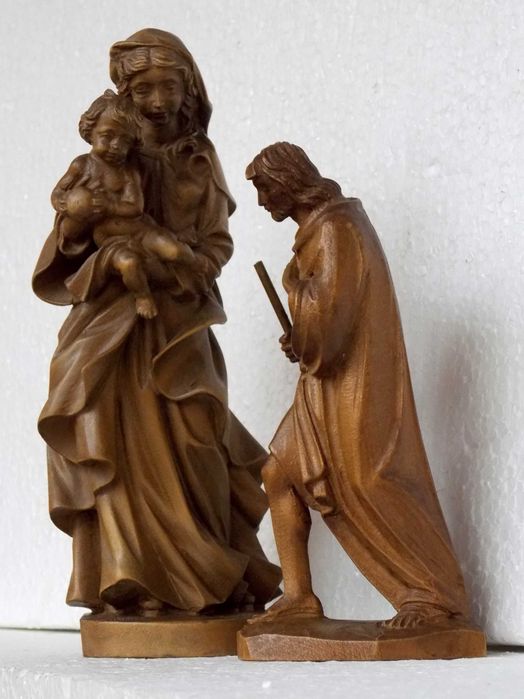 statuete sculptura lemn arta veche figurine catolice religioase icoane