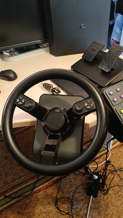 1г. ГАРАНЦИЯ Logitech G Saitek Heavy Equipment Bundle Волан за Farming Simulator Комплект Педали Панел Side Panel Sim бутони за PC и PlayStation 4 5