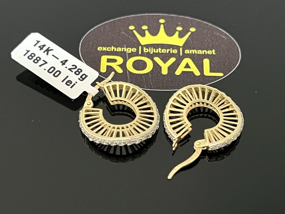 Bijuteria Royal CB : Cercei dama aur 14k 585  4,28 gr