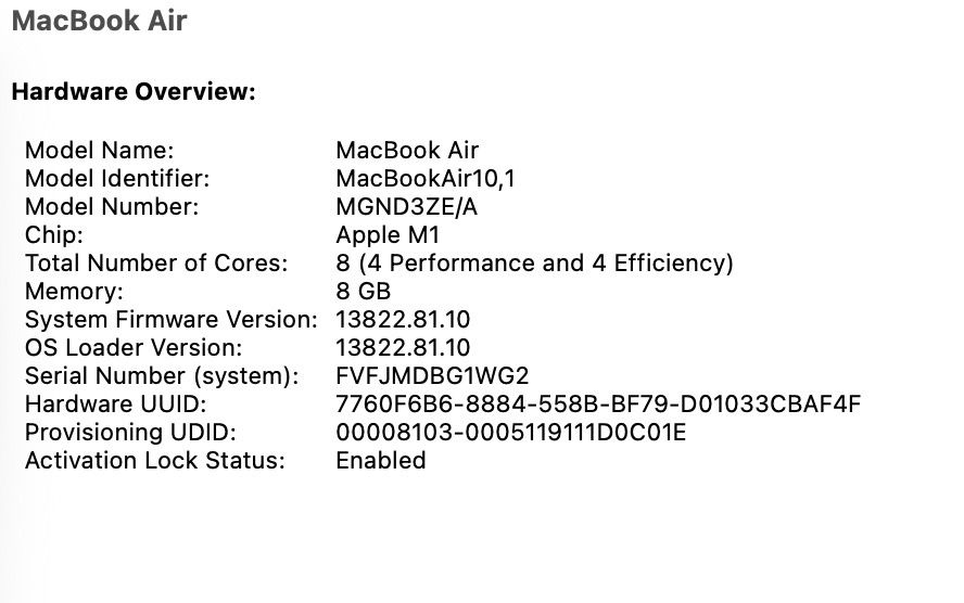 MacBook Air 13 (2020) 256GB