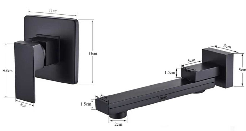 Смесител за вграждане черен мат