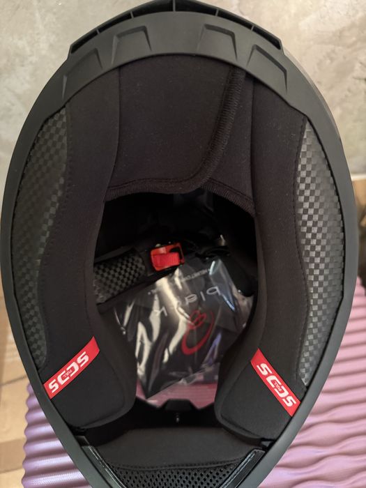 Casca moto Black Atom Albastru Cameleon