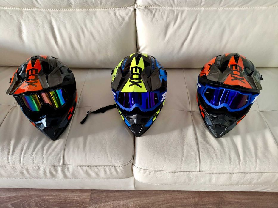 Casca Moto EDX Pro + Ochelari Cadou / Set Casca Moto Enduro ATV Trotineta Electrica Kukirin G2 Pro Dualtrone Xiaomi MotoCross