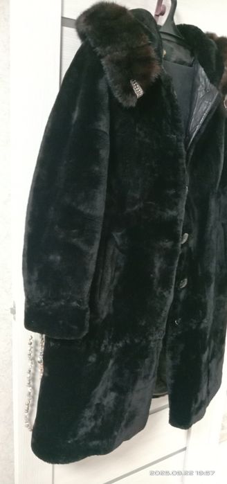 Шуба, мутон, черная