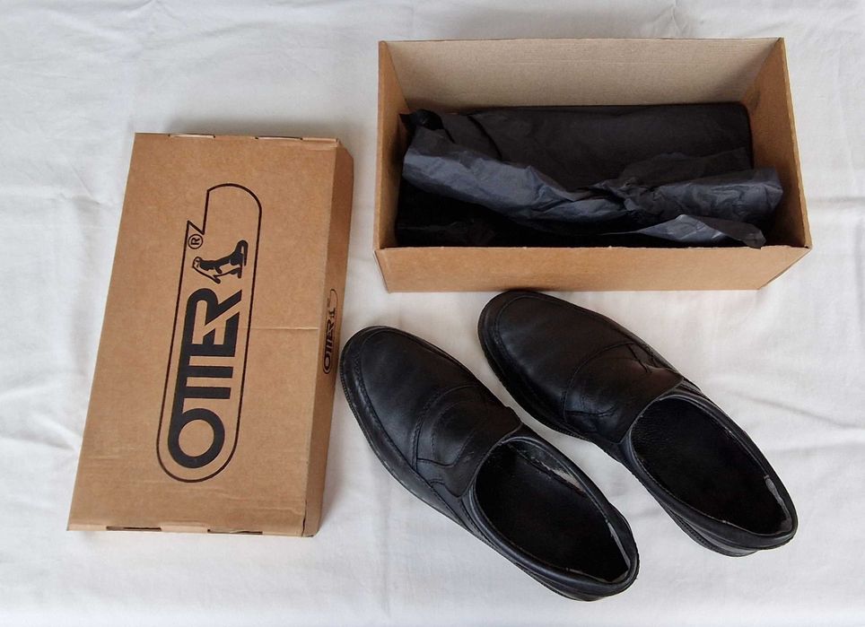 Pantofi barbatesti piele Otter negri 42