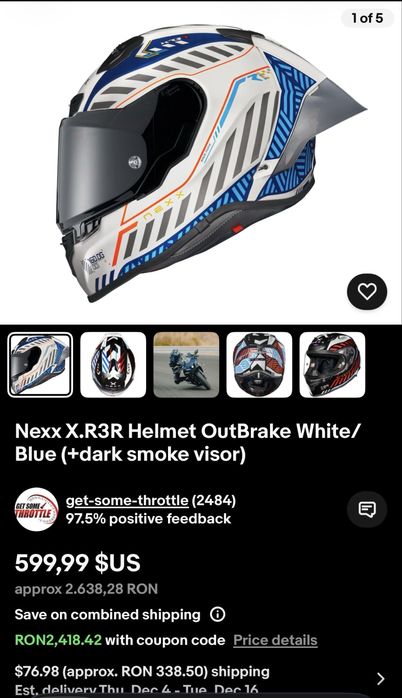 Casca moto Nexx X.R3R Out Brake, bicolora, noua, factura si garantie