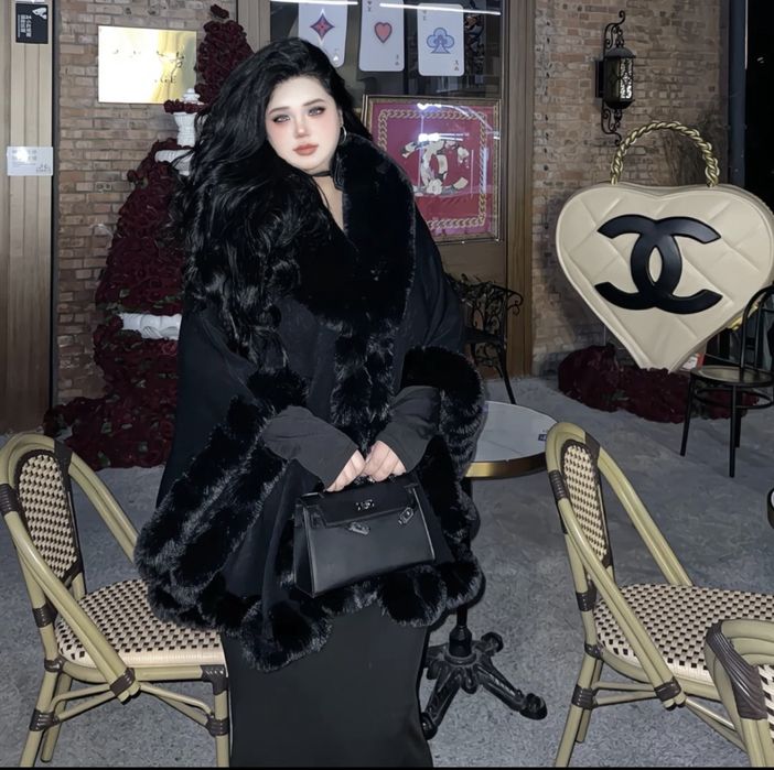 Пончо накидка меховая