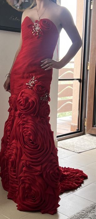 Rochie rosie lunga, marimea S