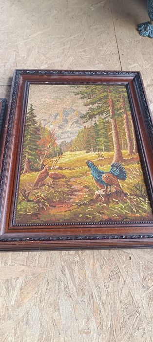 Goblenuri Vechi dimen MARI lucrate manual Rame lemn masiv Deosebite