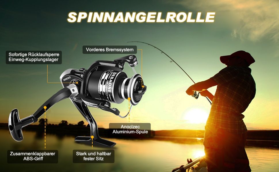 Телескопична спининг въдица 180см с макара, аксесоари и чанта