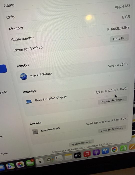 Macbook pro 2023 M2 256gb