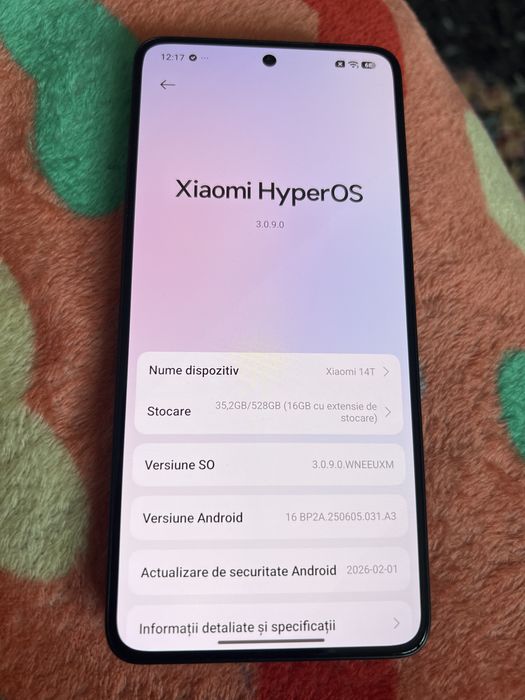 Xiaomi 14 T  12 gb ram 512 gb  ca nou android 16 , 94% baterie