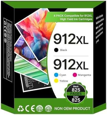 Нови HP 912XL мастилени касети комплект 4 цвята OfficeJet 8012 8022 8025 принтер тонер мастило печат
