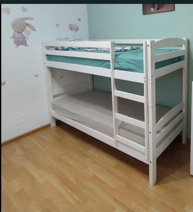 Pat lemn masiv + saltele Dormeo!