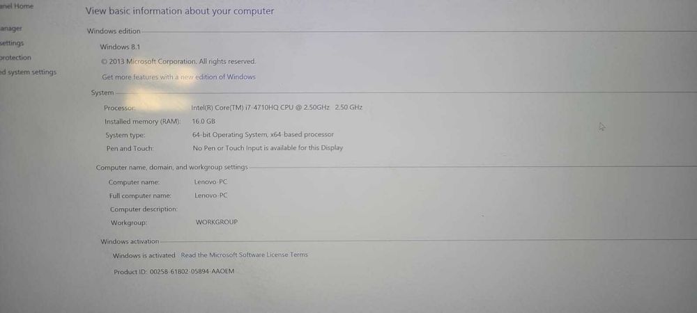 Laptop gaming Lenovo Y50-70