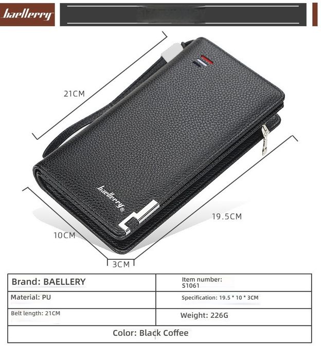 Мъжки портфейл Baellerry с джоб за телефон и RFID защита