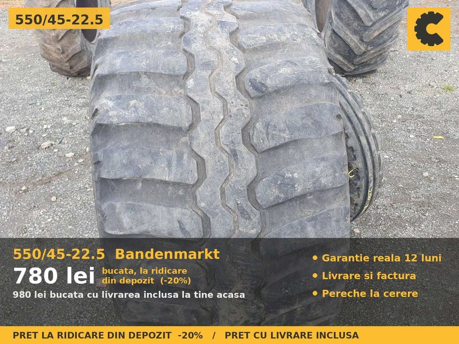 Anvelope Cauciucuri 550/45-22.5 550/45 22.5 550 45 22.5 550/45R22.5 5504522 Bandenmarkt Remorca Implement Flotatie SH Second Hand OFERTA Pret Bun