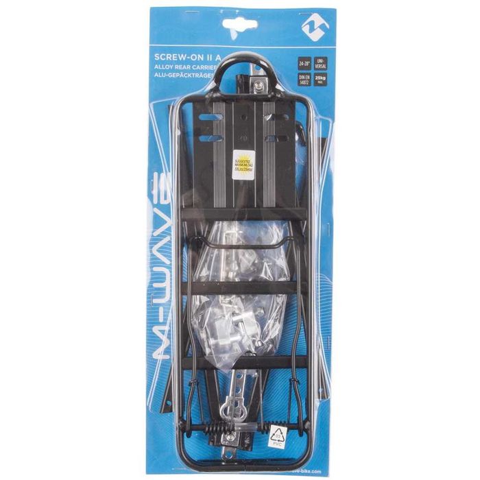 Универсален багажник за велосипед, Метален, Черен, Натоварване 25кг.