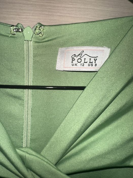 Разтегателна зелена рокля с дълъг ръкав Oh Polly UK12/ М размер