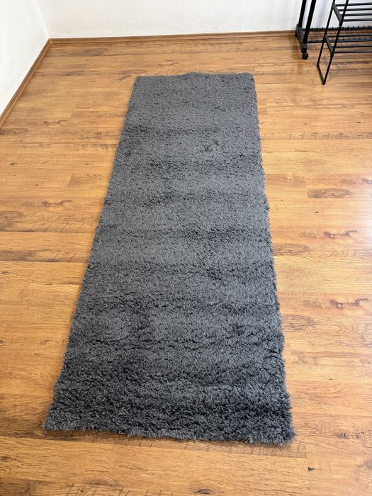 Traversă / Covor pufos Shaggy Moldabela Viva 90x250 cm - Gri (Proaspăt curățat)
