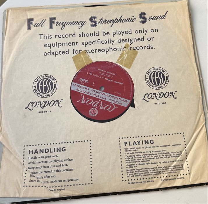 Vinil Brahms - Sonata Op. 5, Clifford Curzon, Vinil London Records