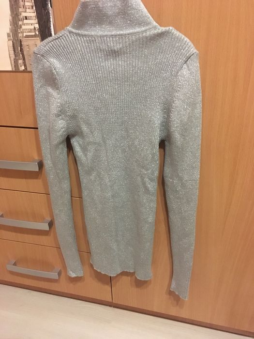 Нова дамска блуза с пера, плетена  пуловер паус зара pause zara guess