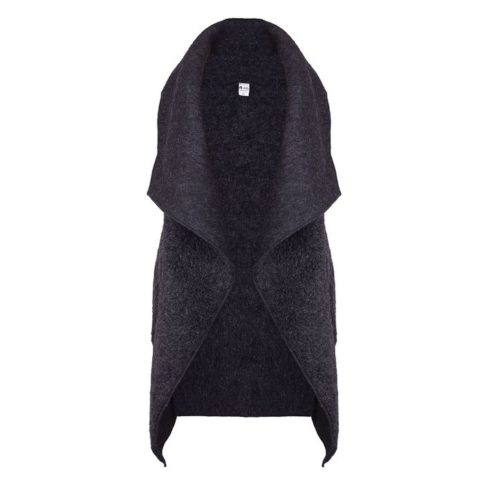 Vestă de lână de oaie neagra