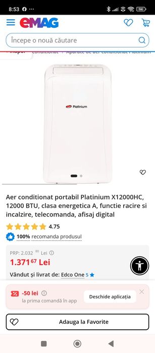 Aer Condiționat Mobil. 12000TBU