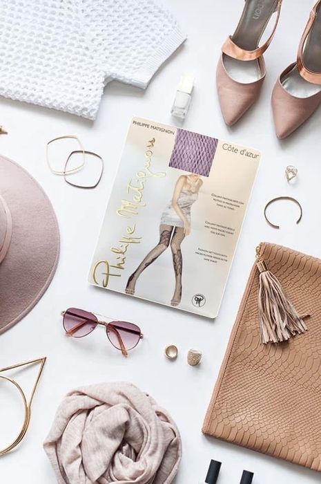 Ciorapi plasa cu model floral Philippe matignon